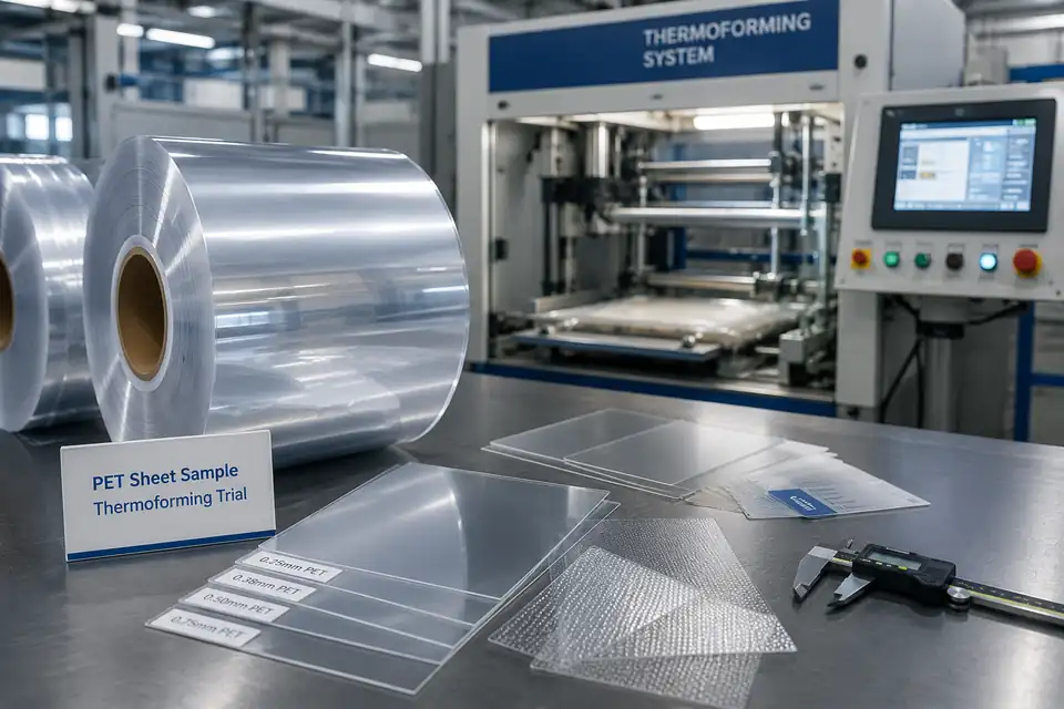 PET sheet roll sample for thermoforming trial